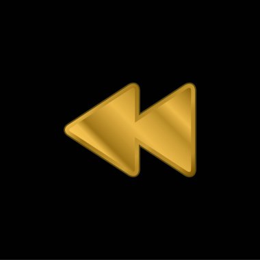 Ters Oklar Çift altın kaplama metalik simge veya logo vektörü