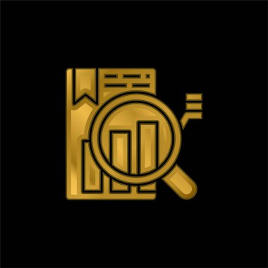 Analiz altın kaplama metalik simge veya logo vektörü