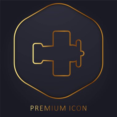 Uçak altın çizgisi prim logosu veya simgesi