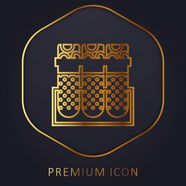 Kan örneği altın çizgi prim logosu veya simgesi