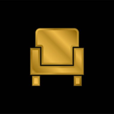 Koltuk altın kaplama metalik simge veya logo vektörü