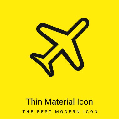 Airplane Rotated Diagonal Transport Outlined Symbol minimal bright yellow material icon clipart