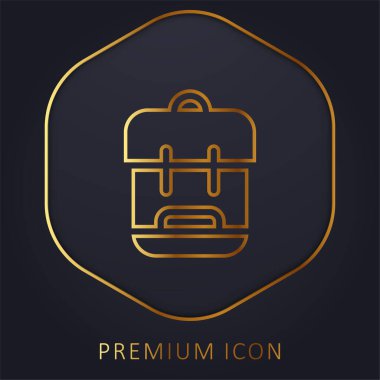 Sırt çantası altın çizgi premium logosu veya simgesi