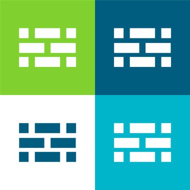 Tuğla Duvarı Düz 4 renk en küçük simge kümesi