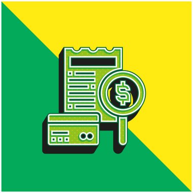 Billing Green and yellow modern 3d vector icon logo clipart