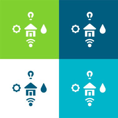 Konforlar Düz 4 renk en küçük simge kümesi