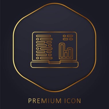 Analitik altın çizgi prim logosu veya simgesi