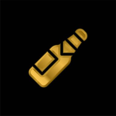 Bira altın kaplama metalik simge veya logo vektörü