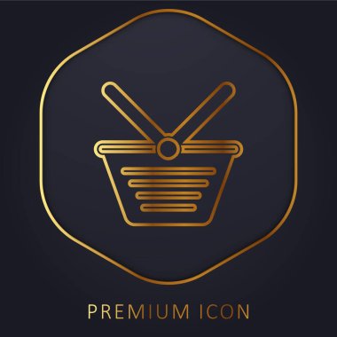 Basket golden line premium logo or icon clipart