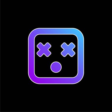 Blind Square Face mavi eğimli vektör simgesi