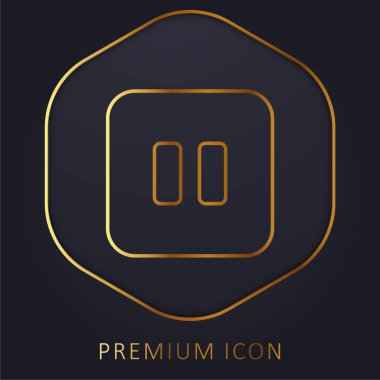 Büyük Duraklat Düğmesi altın çizgi prim logosu veya simgesi