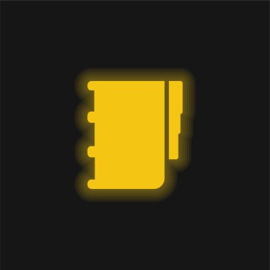 Yer İmleri Sarı Parıldayan Neon ikonu ile Gündem