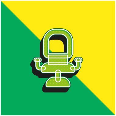 Koltuk Yeşil ve Sarı Modern 3D vektör simgesi logosu