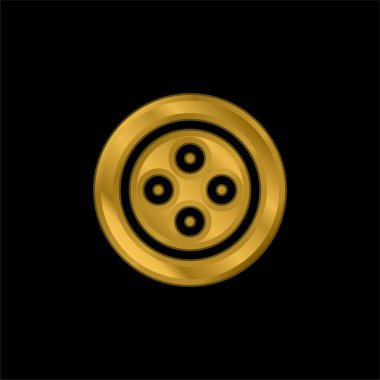 Altın kaplama metalik simge veya logo vektörü