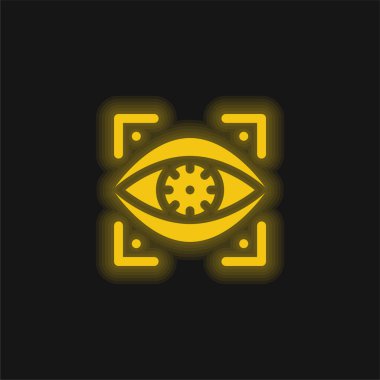 Biyonik Göz sarı parlak neon simgesi