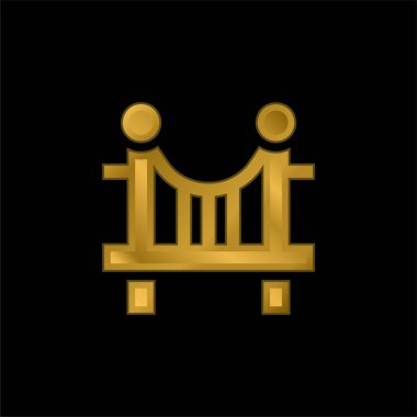 Köprü altın kaplama metalik simge veya logo vektörü