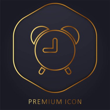 Alarm Saati altın çizgi premium logosu veya simgesi