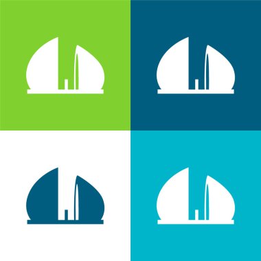 Al Shaheed Monument Of Iraq Flat four color minimal icon set clipart