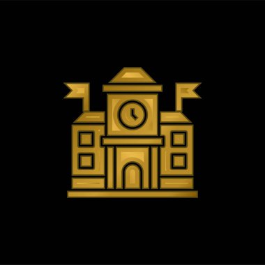 Akademi altın kaplamalı metalik simge veya logo vektörü