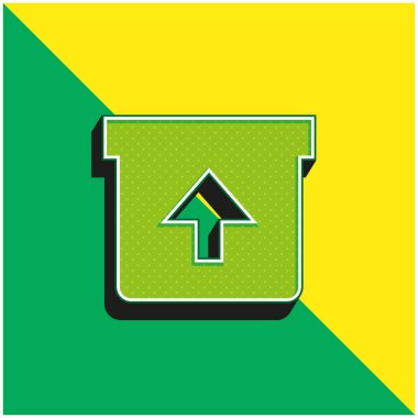 Kutu Yeşil ve Sarı Modern 3D vektör simgesi logosu