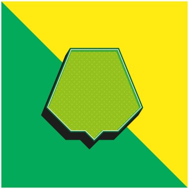 Siyah Nonagon Yeşil ve Sarı 3D vektör simgesi logosu