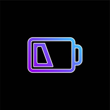 Boşaltılan Seviye Dış Hattı Mavi Gradyan vektör simgesindeki pil