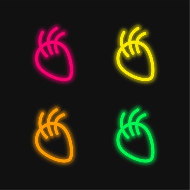 Beden Parçalı Dört Renkli Parlak Neon vektör simgesi