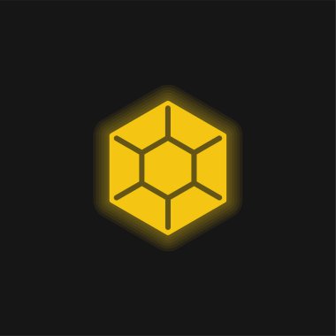 Büyük Elmas sarı parlak neon simgesi