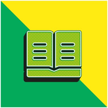 Kitap Yeşil ve Sarı Modern 3D vektör simgesi logosu