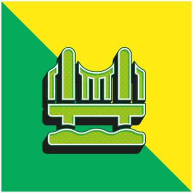 Köprü Yeşil ve Sarı modern 3D vektör simgesi logosu