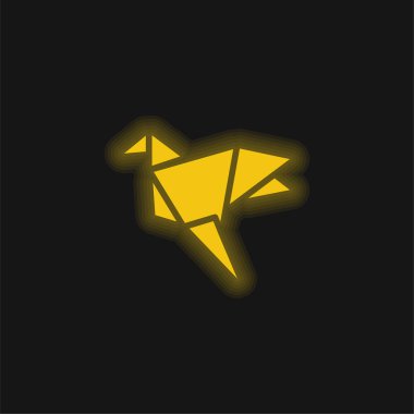 Kuş sarısı parlak neon simgesi