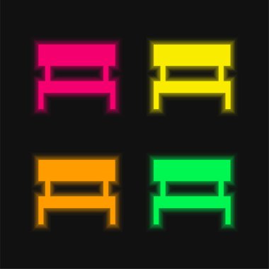 Neon vektör simgesi parlayan dört renk benç
