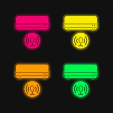 Klima Dört renk parlayan neon vektör simgesi