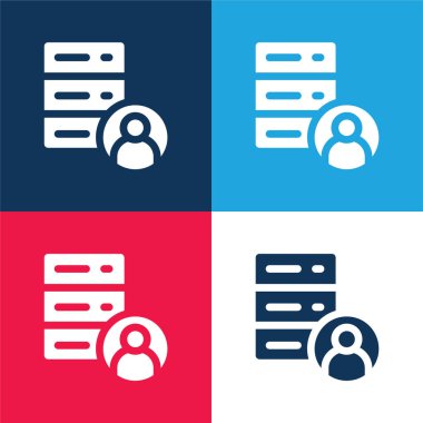 Hesap mavi ve kırmızı dört renk en küçük simge kümesi