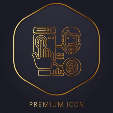 Biometric golden line premium logo or icon clipart