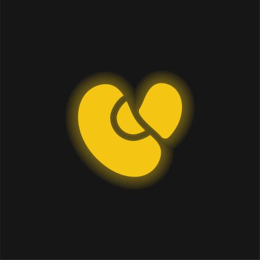 Fasulye sarısı parlak neon simgesi
