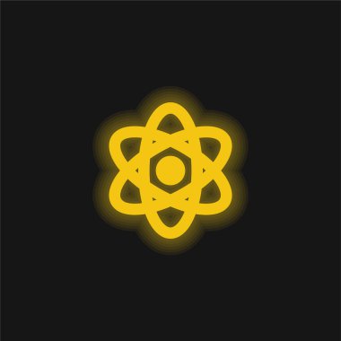 Atom sarısı parlak neon simgesi