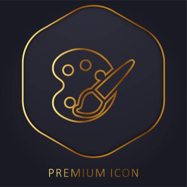 Art Palette altın çizgi premium logosu veya simgesi