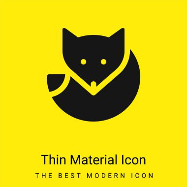 Arctic Fox minimal bright yellow material icon clipart