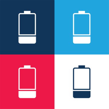 Pil mavi ve kırmızı dört renk minimal simge kümesi