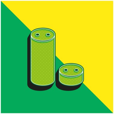 Alexa Green ve sarı modern 3d vektör simgesi logosu