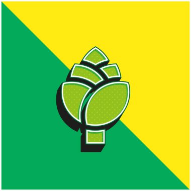 Artichoke Green and yellow modern 3d vector icon logo clipart