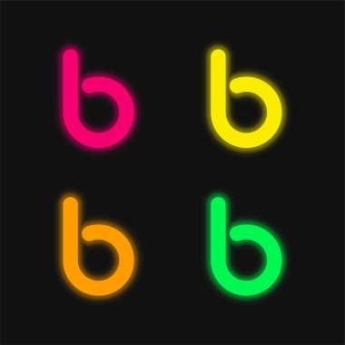 Bebo Büyük Logo dört renk parlayan neon vektör simgesi