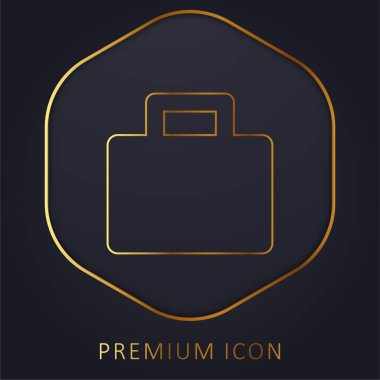 Evrak çantası altın çizgi prim logosu veya simgesi