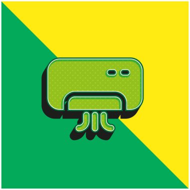 Klima Yeşil ve Sarı Modern 3D vektör simgesi logosu