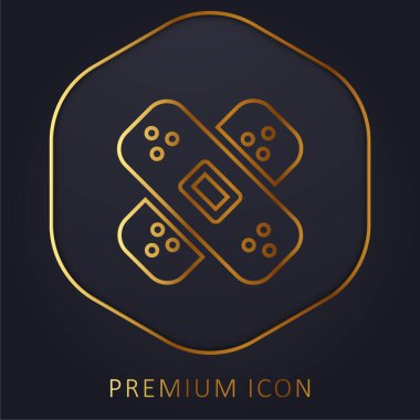 Yara bandı altın çizgi prim logosu veya simgesi