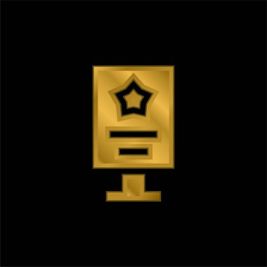 Reklam altın kaplama metalik simge veya logo vektörü