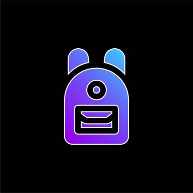 Sırt çantası mavi gradyan vektör simgesi