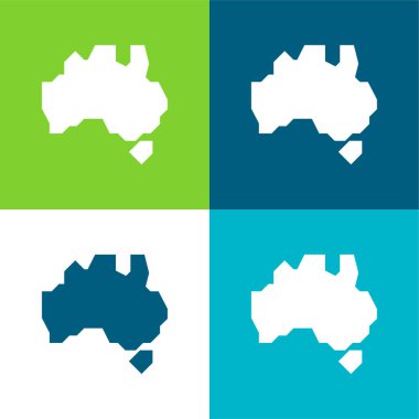 Australia Flat four color minimal icon set clipart