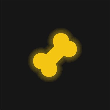 Kemik sarısı parlak neon simgesi